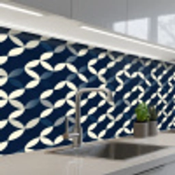 Abstract - Patroon - Blauw keuken achterwand 2 middel 871 -3d_schuin