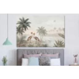 Kraanvogels - Palmbomen - Tropisch forex 5mm xxl -slaapkamer