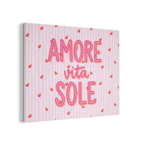 Amore vita sole - Roze - Hartjes PET vilt klein -3d