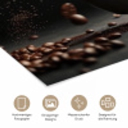 Cappuccino - Kop - Bonen - Bruin poster papier klein -tcloseup_DE