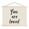 Minimalistisch - Beige - Love textielposter latten blank klein -3d