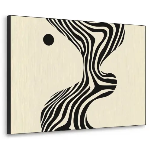 Beige - Lijnen - Golvend -  Abstract Textielframe - compleet frame klein -3d