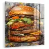 Burger - Eten - Kunst - Grijs - Graffiti plexiglas 5mm klein -zzzproduct_nieuw