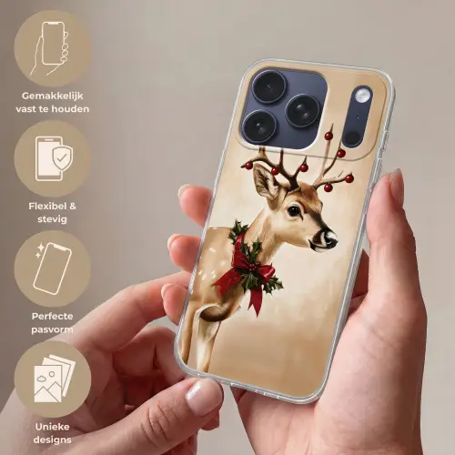 Gewei - Kerst - Rendier - Rood Telefoonhoesje iPhone 17 Pro klein -sfeer3_NL