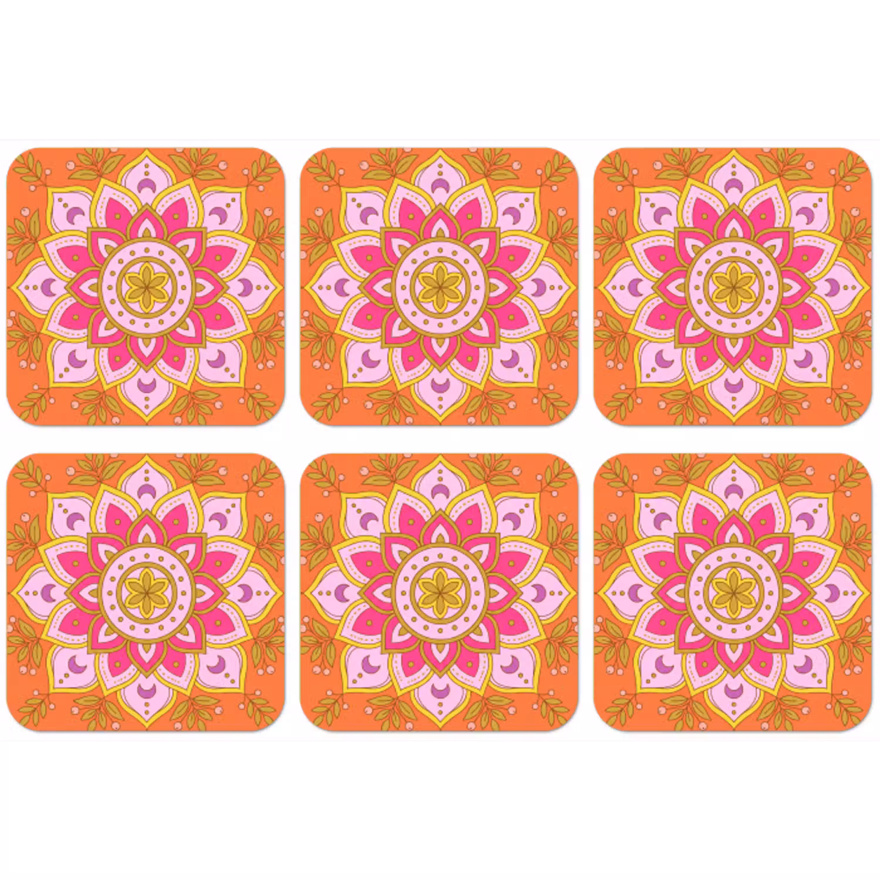 Patroon - Bloemmotief - Decoratie - Abstract - Roze onderzetter kurk middel -zkaufland3dotto