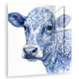 Illustratie - Koe - Blauw plexiglas 5mm klein -zzzproduct_nieuw