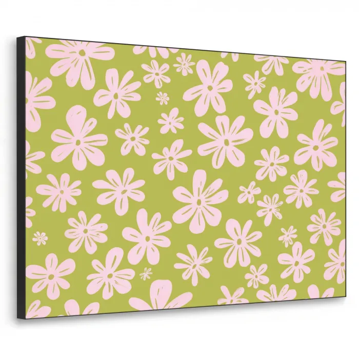 Bloemen - Roze - Getekend - Patroon Textielframe - compleet frame klein -3d