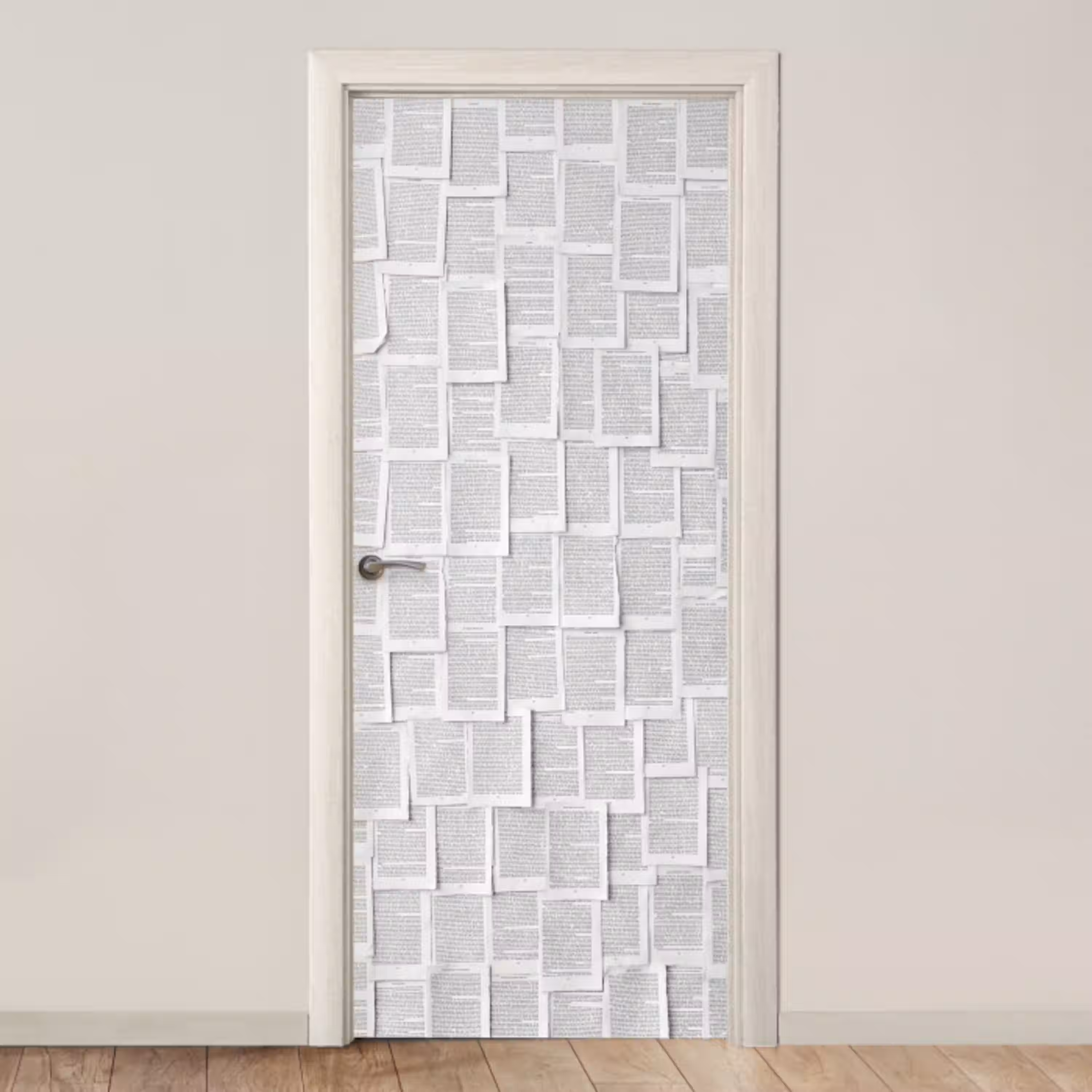 Papier - Overlappend - Textuur - Modern - Wit deurposter klein -3d_beige