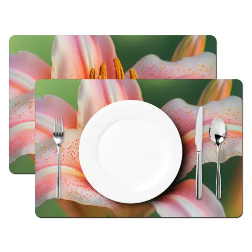 Lelie - Close up - Lichtroze Placemat vinyl groot -zzsfeer2_Kitchenyeah-website