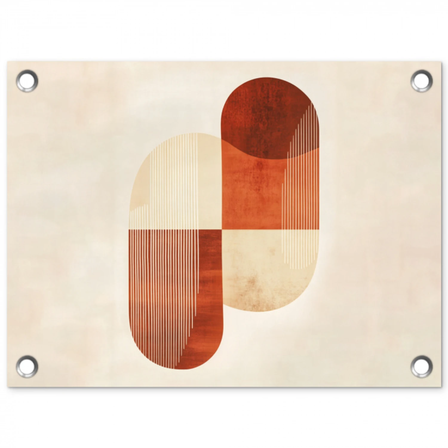 Bogen - Beige - Vormen tuinposter los doek klein -3d