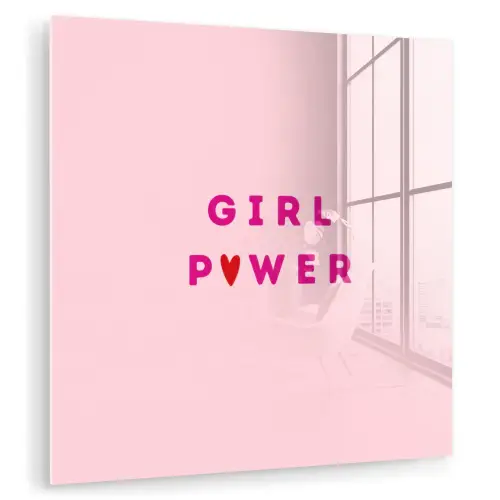Girl power - Roze - Hartje plexiglas 5mm klein -zzzproduct_nieuw