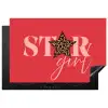 Star girl - Rood - Panter - Ster Inductie beschermer vinyl 3mm klein -3d