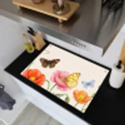 Vlinders - Klaprozen - Illustratie - Kleurrijk Inductie beschemer met haakjes klein -sfeer1