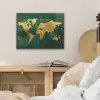 Wereldkaart - Groen - Goud PET vilt klein -sfeer3