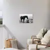 Paard - Auto - Zwart - Wit Tuinposter op houten frame 2 cm dik klein -sfeer1