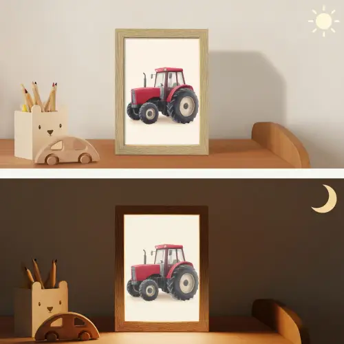 Trekker - Minimalistisch - Illustratie - Rood Light Box met kabel (Kinderlampje) klein -sfeer3_kind