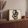 Cirkels - Lijnen - Vormen - Zwart Light Box met batterij (Wandlamp) middel -sfeer2