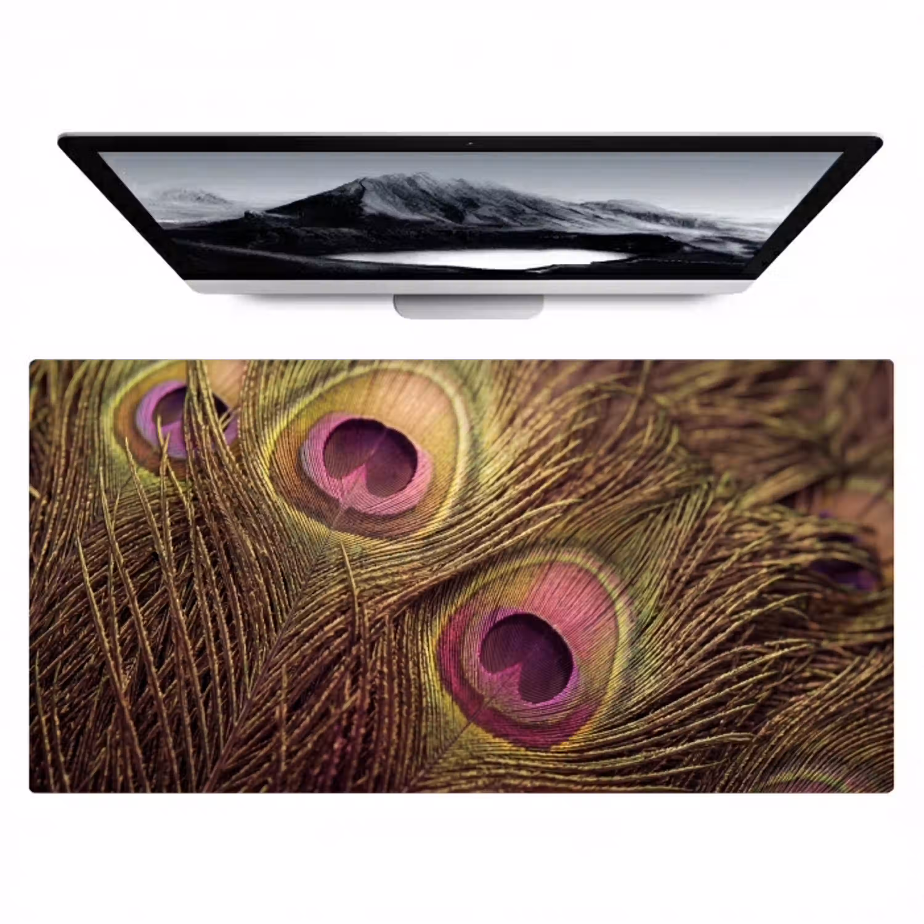 Pauw - Veren - Paars - Groen Muismat XXL klein -zzz3d