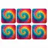 Regenboogkleuren - Tie dye - onderzetter kurk middel -3d