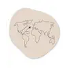 Wereldkaart - Simpel - Vliegtuig Wandcirkel Organisch Forex 3mm klein -3d