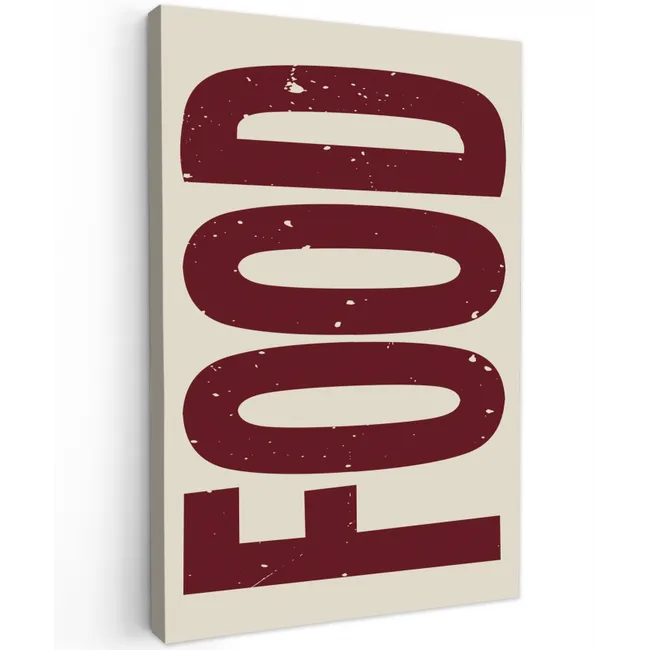 Eten - Japandi - Rood - Decoratie Tuinposter op houten frame 2 cm dik klein -3d