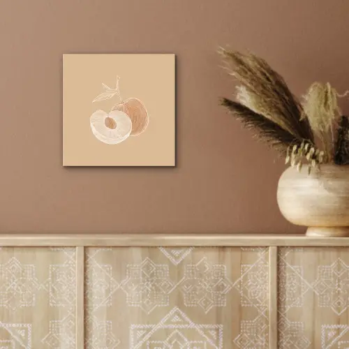 Perzik - Lijntekening - Pit - Beige aluminium wit klein -sfeer4
