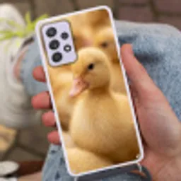 Pijltje - Eend - Natuur - Geel Hoesje Samsung Galaxy A52 5G met koord klein -sfeer3