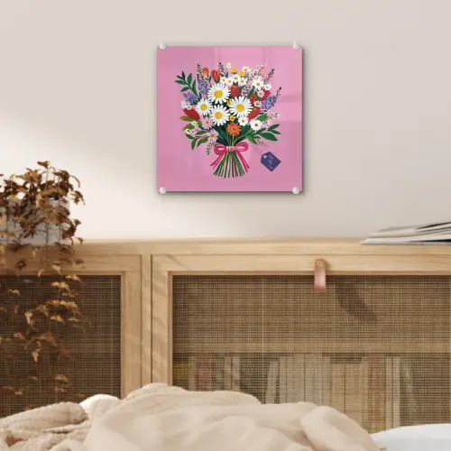 Bloemen - Quote - Kaartje - Kleurrijk plexiglas 5mm klein -sfeer4