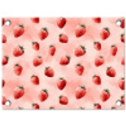 Aardbei - Patroon - Roze tuinposter los doek klein 239 -3d