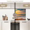 Zonsondergang - Strand - Zee - Wolken - Oranje keuken achterwand 2 middel -voor-na2_NL