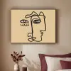 Overlappende profielen - Lichtbruin - Zwart Textielframe zwart klein -sfeer1