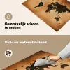 Wereldkaart - Bruin - Kaart Inductie beschemer met haakjes klein -ky-schoon-nl
