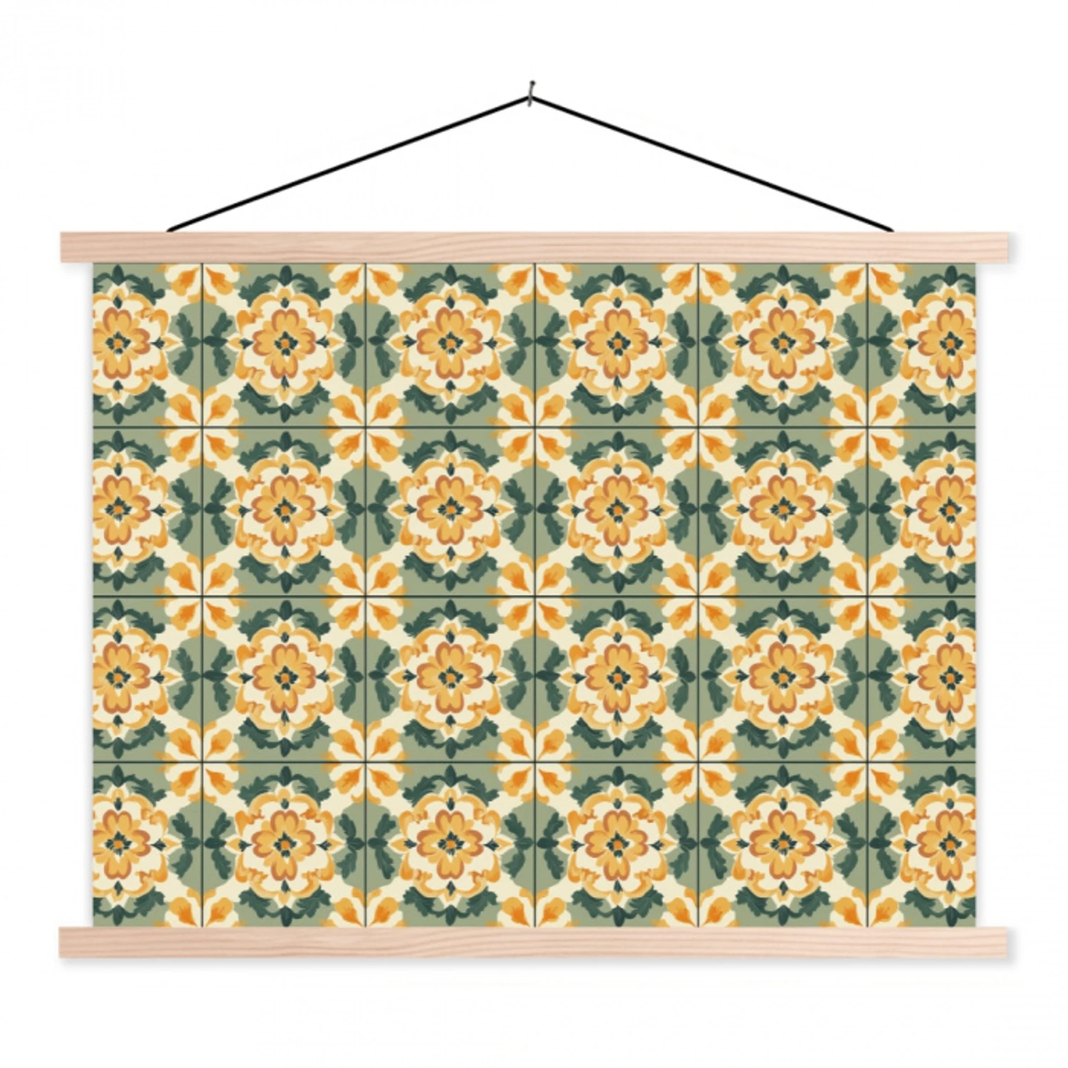 Keramiek - Verweerd - Kleurrijk textielposter latten blank klein 122 -3d