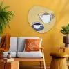 Theepot - Kopje - Beige - Illustratie Wandcirkel Organisch Plexiglas middel -sfeer4