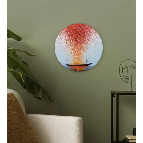 Wolk - Confetti - Boot - Wateroppervlakte Wandcirkel kunststof plaat 5mm dik klein -sfeer3
