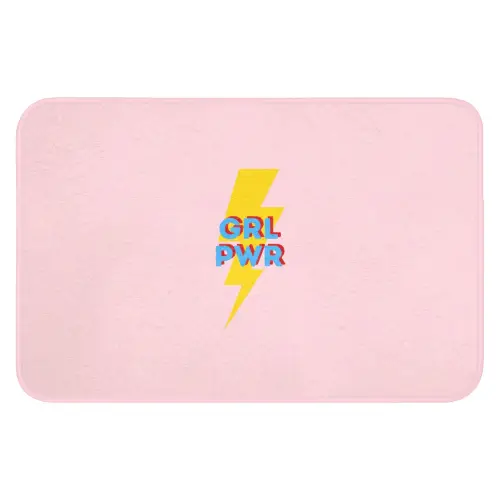 Grl pwr - Bliksem - Roze Badmat klein -3d