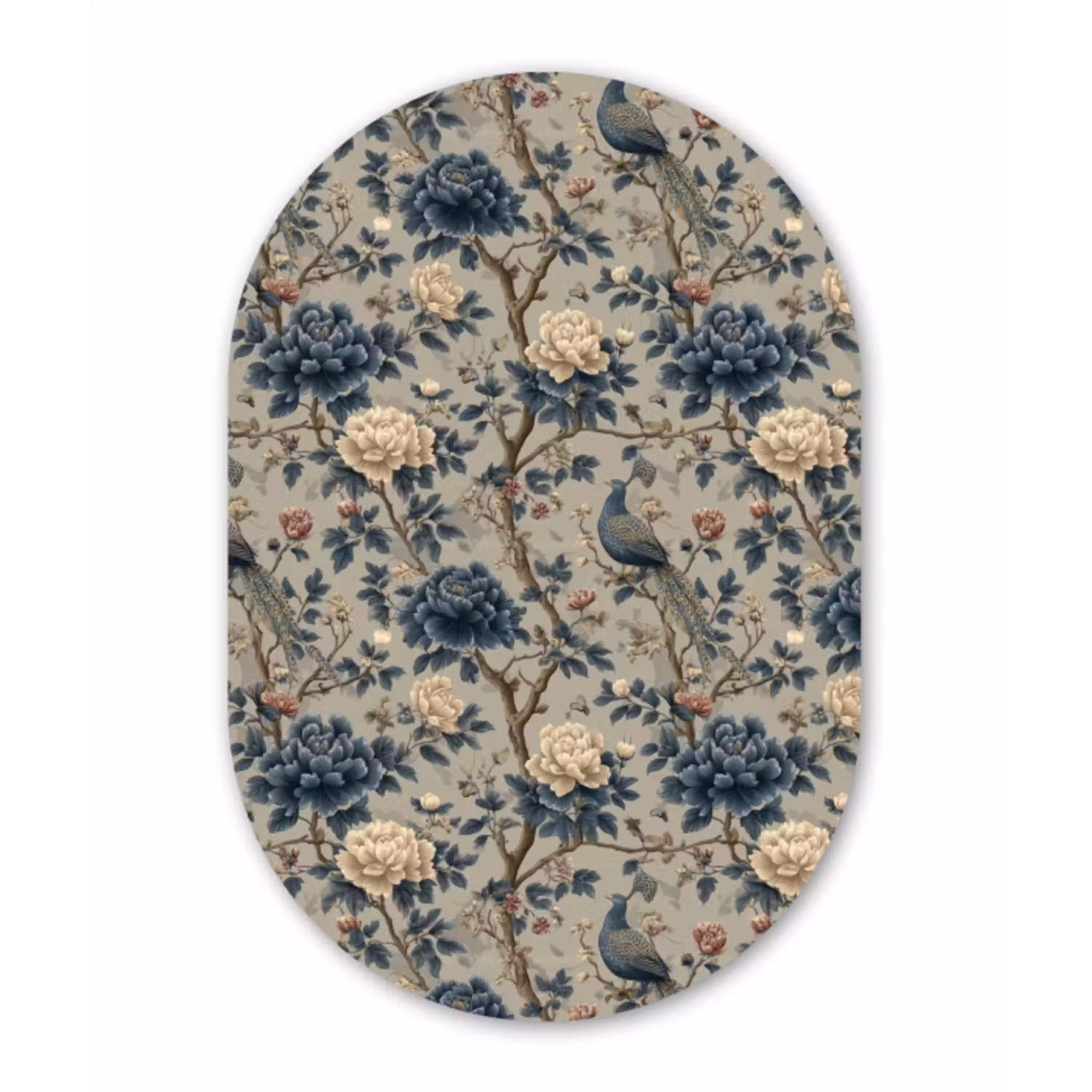Pauw - Bloemen - Blauw Wandcirkel Ovaal Aluminium middel 839 -3d