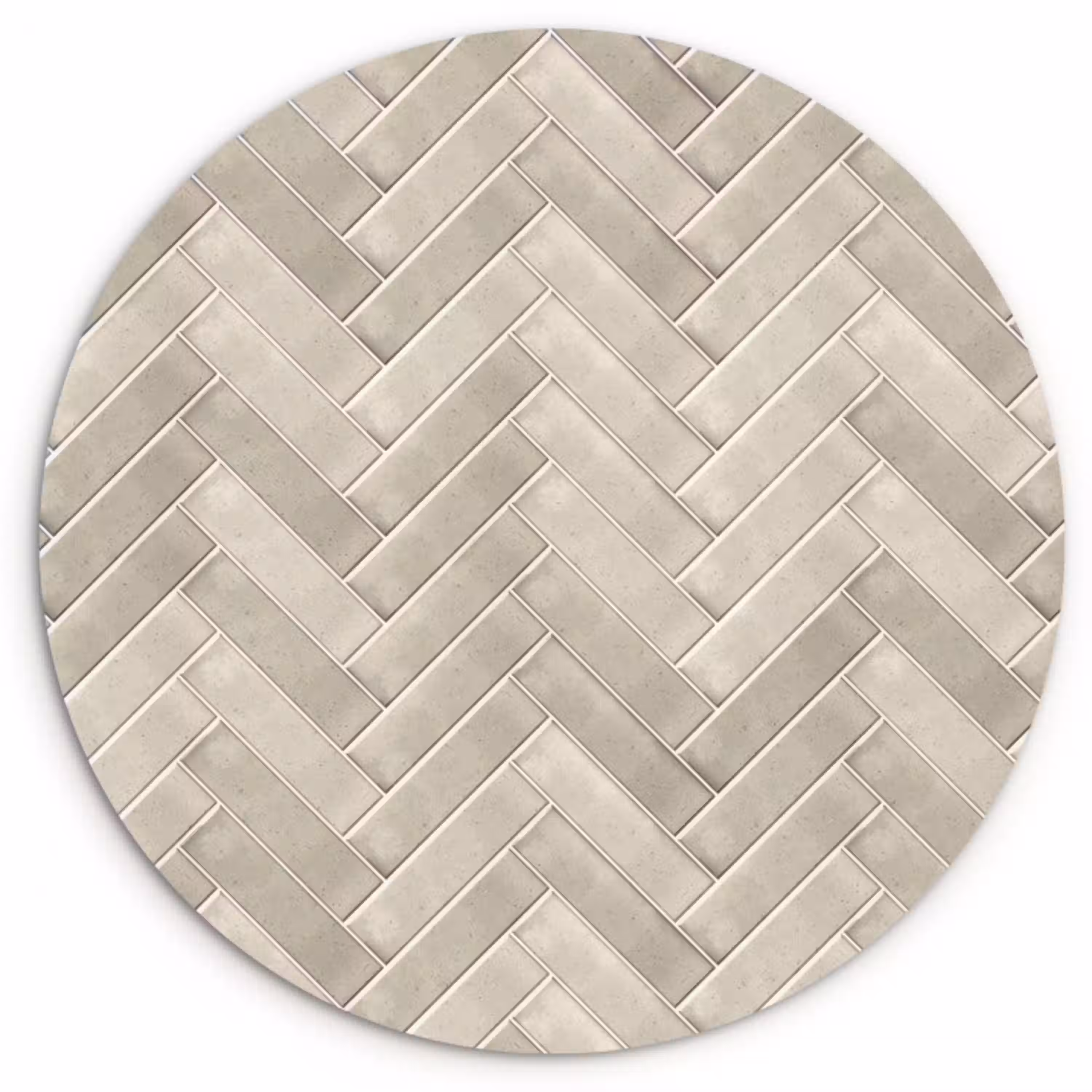 Visgraat - Wandtegel - Beige Wandcirkel kunststof plaat 5mm dik klein 188 -3d