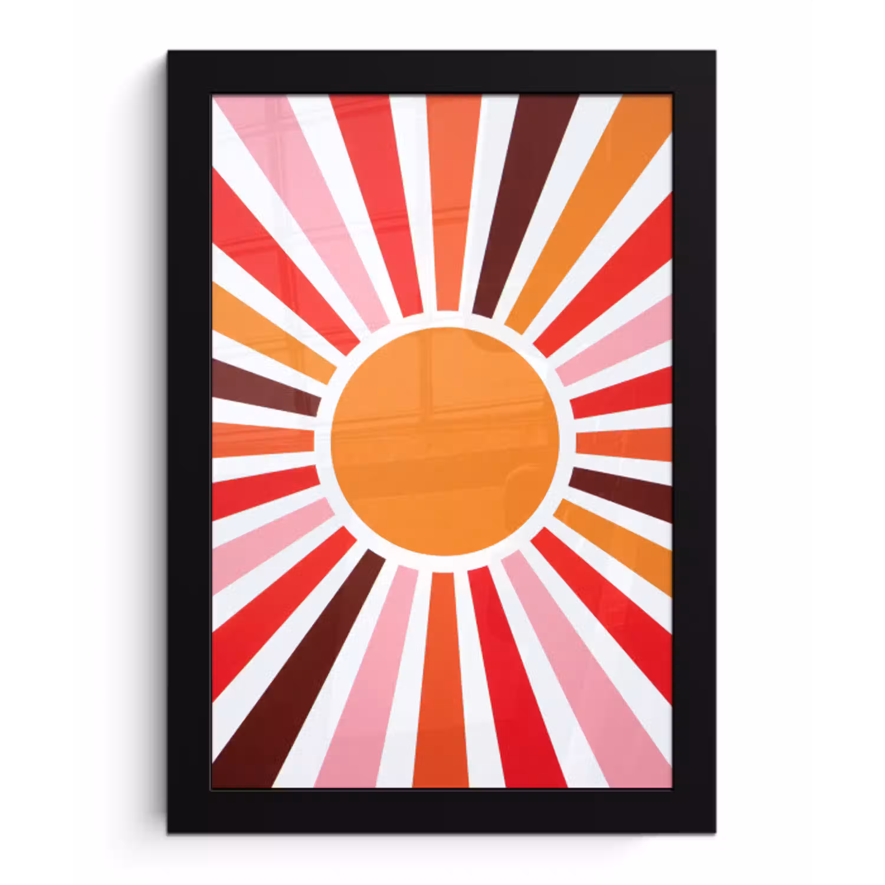 Zon - Stralen - Abstract - Kleurrijk fotolijst zwart zonder passe partout klein -3d