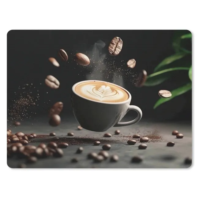 Mouse Pad - Cappuccino - Cup - Beans - Brown