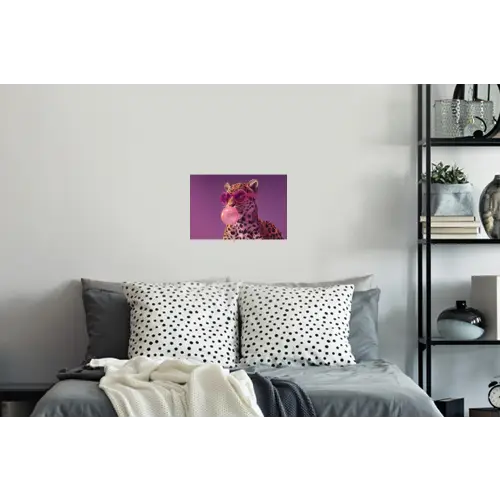 Panter - Zonnebril - Kauwgombel - Roze Muursticker klein -slaapkamer