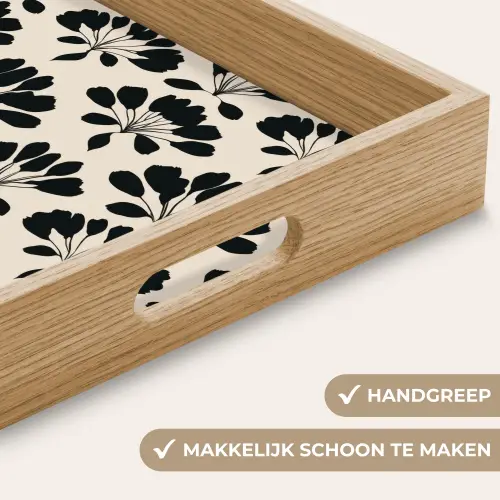 Abstract - Patroon - Zwart Dienblad Rechthoek middel 911 -USP_HandgreepNL