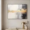 Goud - Luxe - Acryl - Kunst Textielframe zwart klein -sfeer2