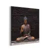 Boeddha - Buddha beeld - Bruin - Spiritueel - Meditatie aluminium wit klein -3d