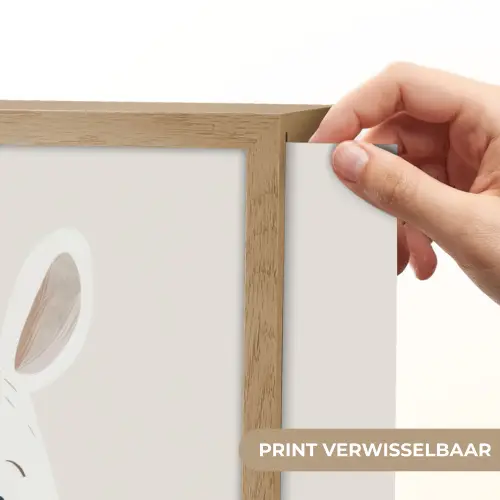 Neushoorn - Wilde dieren - Pastel kleuren Light Box met batterij (Wandlamp kind) middel -USP_websiteprintNL