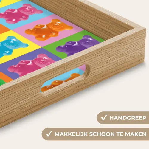 Art- Snoep - Kleurrijk Dienblad Rechthoek middel -USP_HandgreepNL