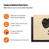 Zwart - Bladeren - Strepen - Minimalistisch Inductie beschermer vinyl 3mm klein -zzzzzzz-td-ups