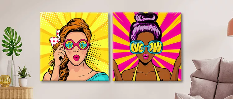 Pop art foto op canvas