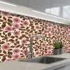 Bloemen - Bladeren - Kleurrijk keuken achterwand 2 middel 871 -3d_schuin