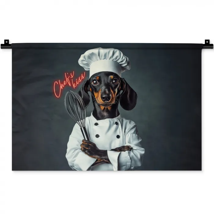 Quote - Neon - Hond - Kokskleding Wandkleed katoen klein -zz3d